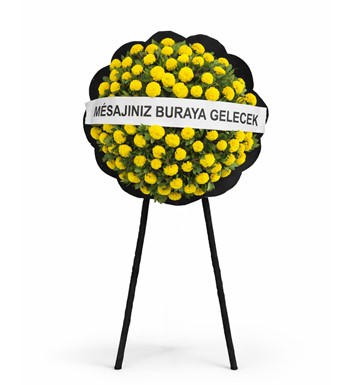 sarı cinyacenaze çelengi, cinya çelenk modeli,