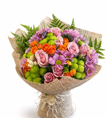 mevsim çiçekleri buketi, karışık çiçek buketi, premium