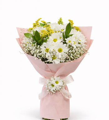 beyaz papatya, günlük buket, sade çiçek