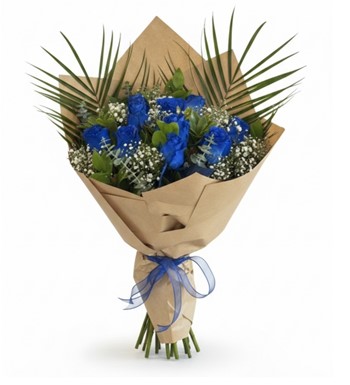 mavi gül buketi, ekvator gülü, mavi ekvator gülü
