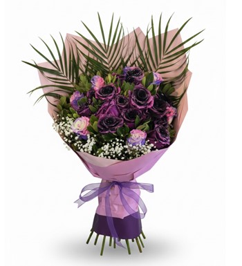 renkli gül buketi, ekvator gülü, rainbow gül, 15’li gül