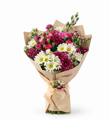 renkli buket, papatya buketi, çiçek buketi